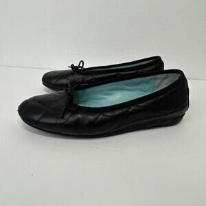 Thierry Rabotin Black Quilted Leather Ballet Flats Size 36.5/6.5